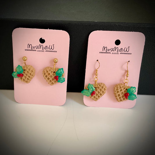Christmas Waffle Earrings