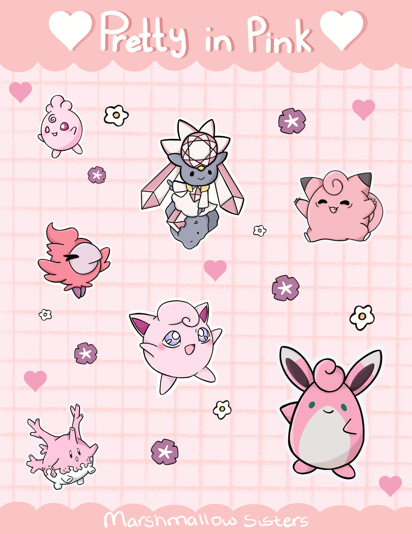 Pretty in Pink Poke Sticker Sheet