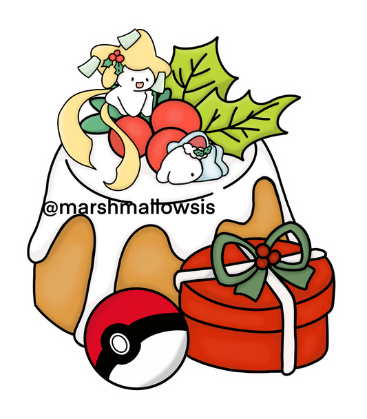 Holiday Poke Pudding Sticker