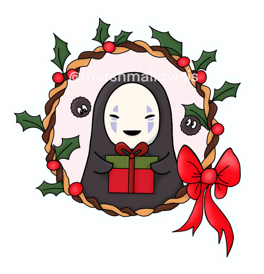 No Face Holiday Sticker