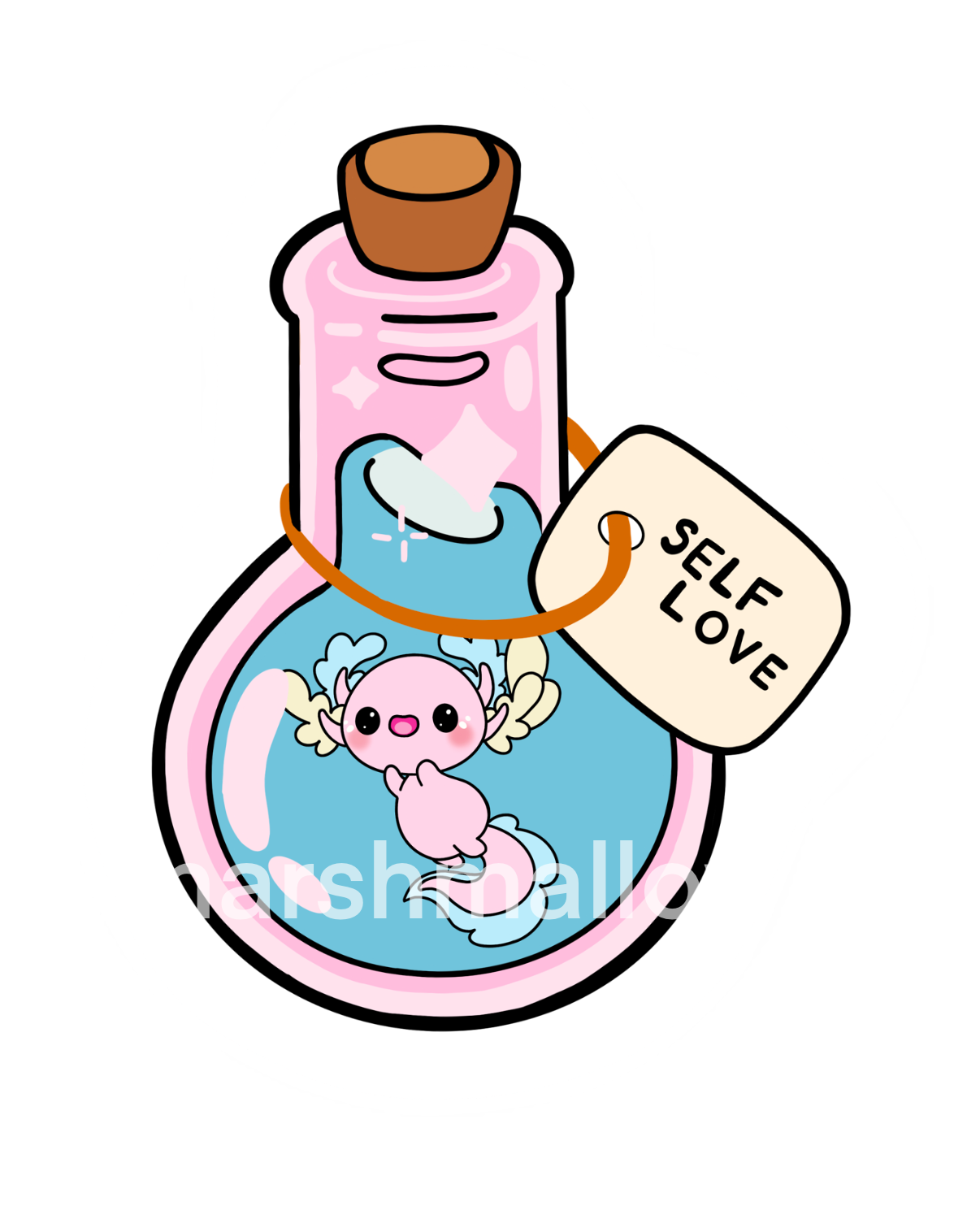 Self-Love Axolotl Sticker