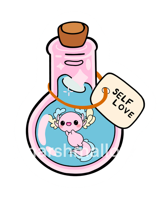 Self-Love Axolotl Sticker