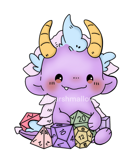 D&D Dice Dragon Sticker