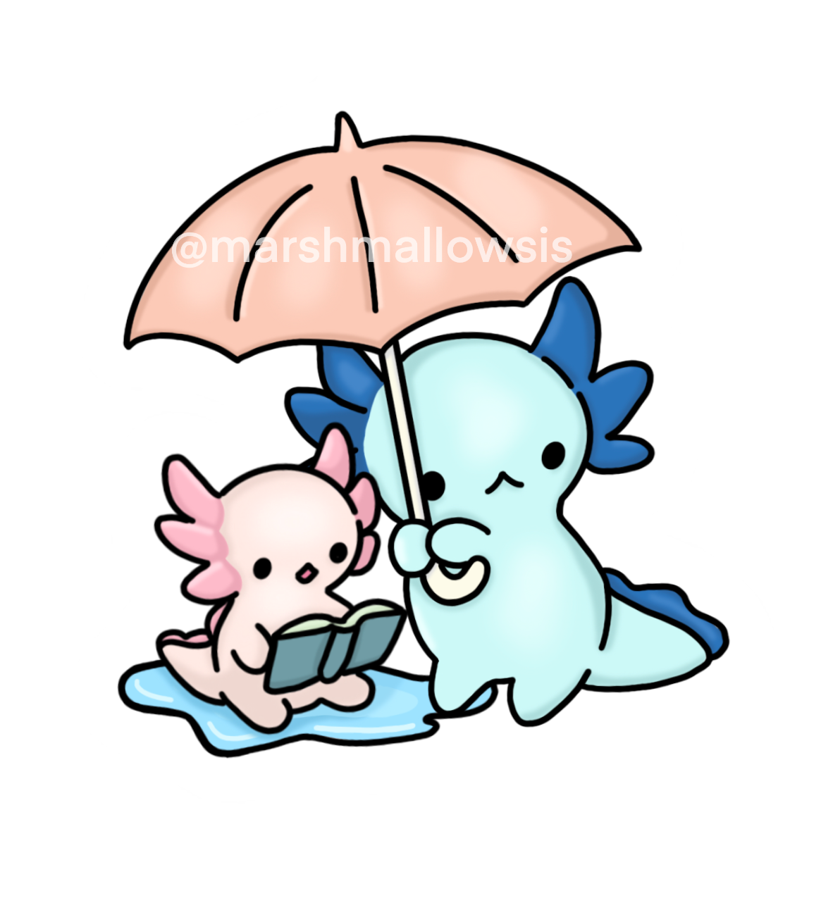 Rain Storm Axolotl Sticker