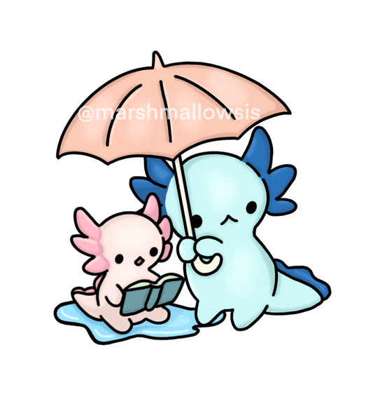 Rain Storm Axolotl Sticker