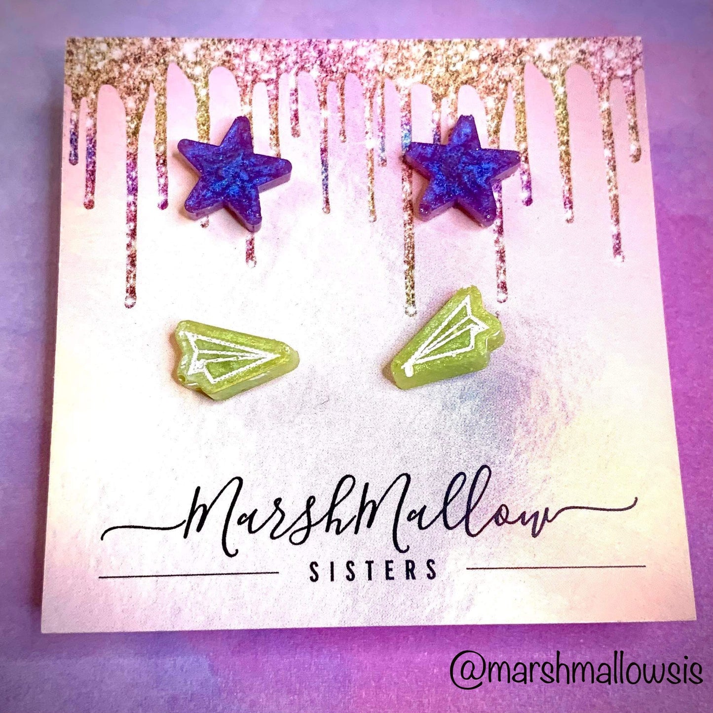 Stars & Paper Airplane Earring Set