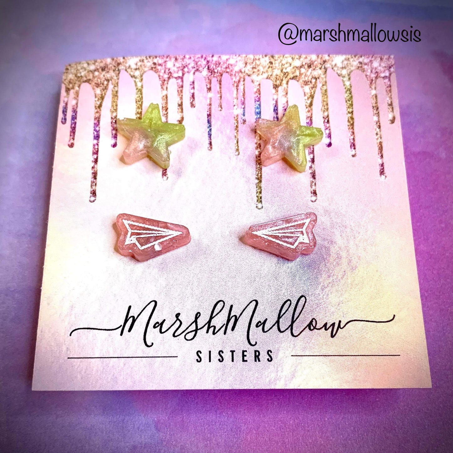 Stars & Paper Airplane Earring Set