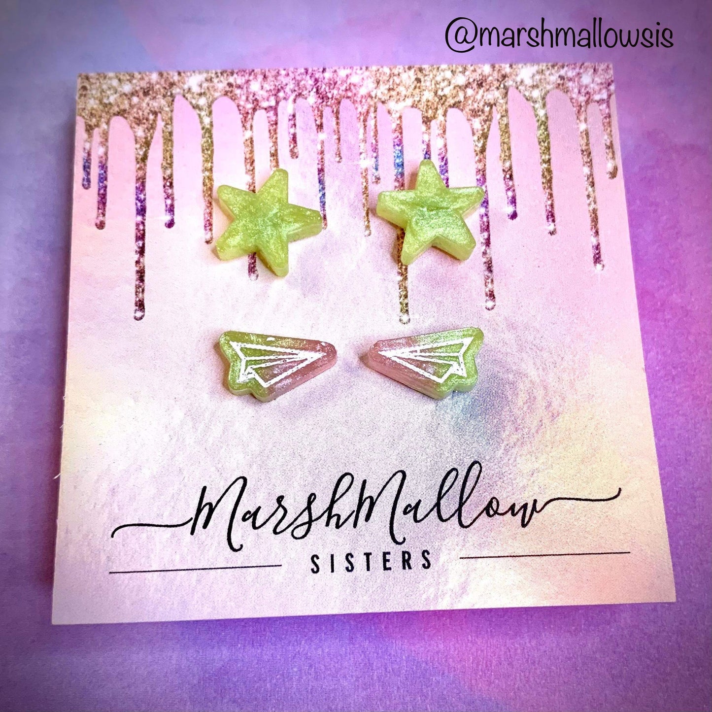 Stars & Paper Airplane Earring Set