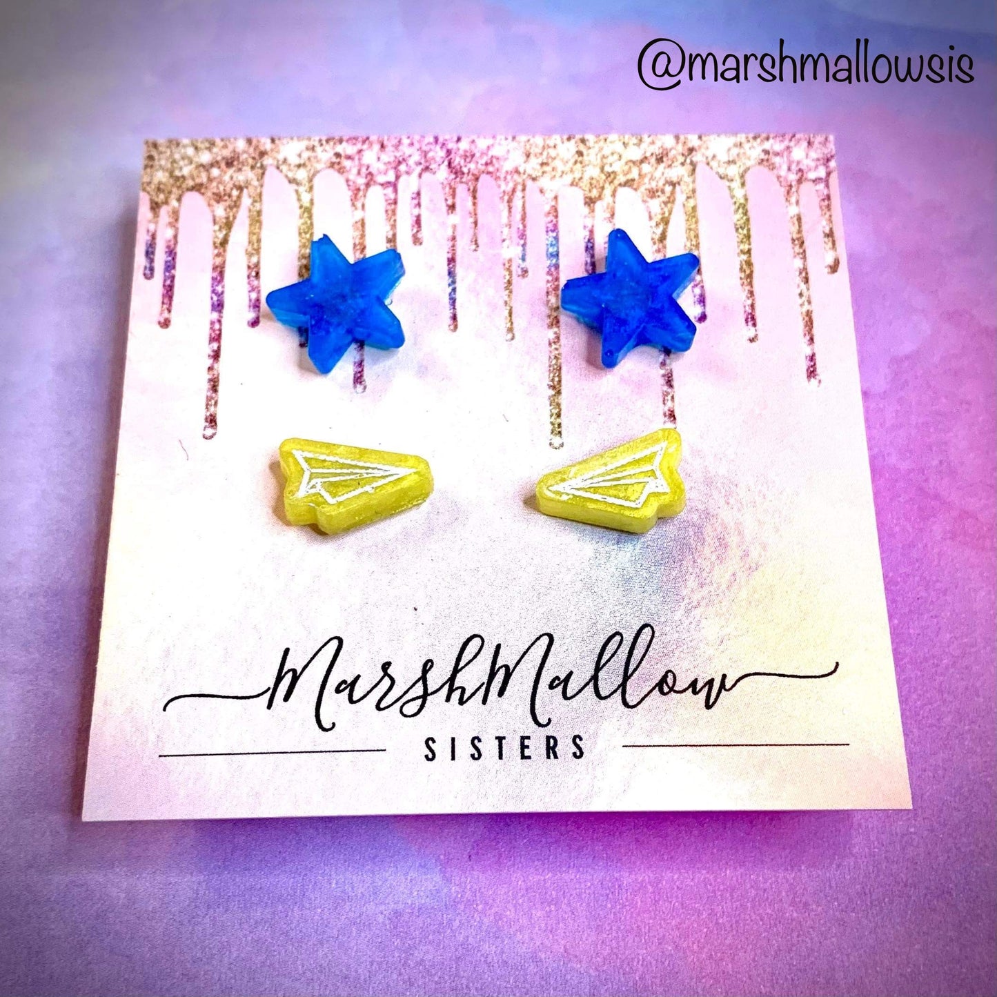 Stars & Paper Airplane Earring Set