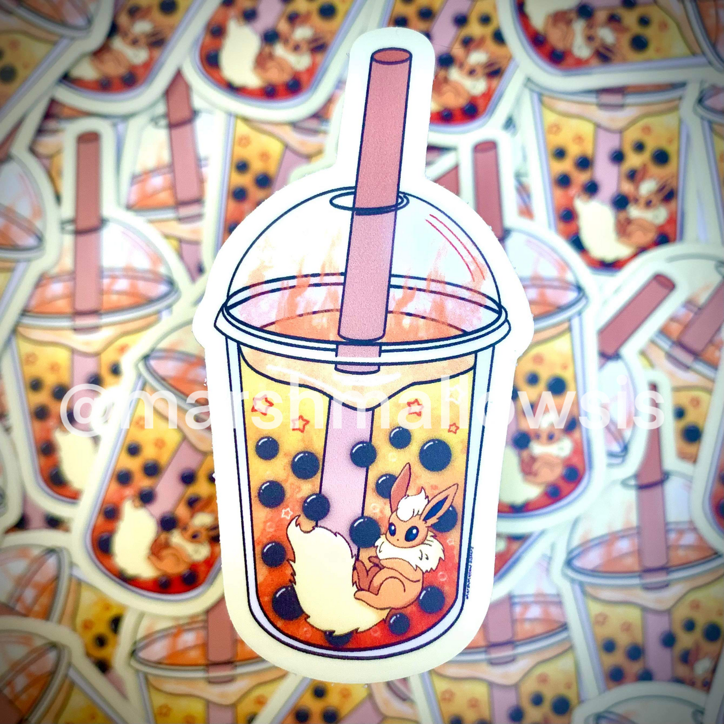 Eeveelution Themed Boba Stickers