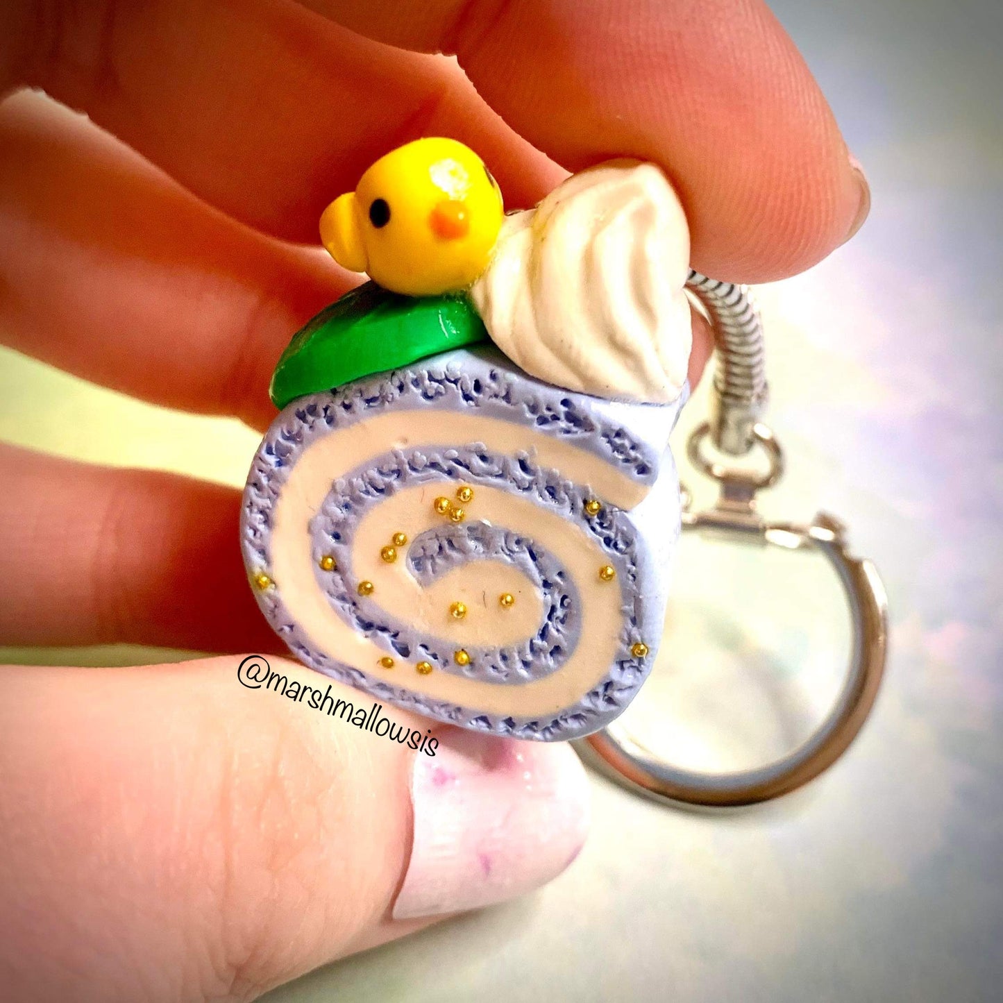 Spring Swiss Roll Keychain