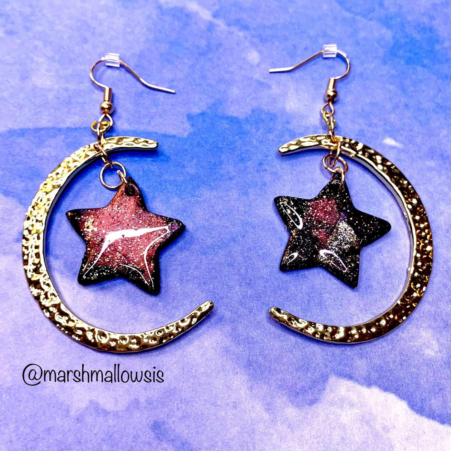 Star & Moon Dangle Earrings