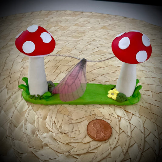 Mushroom Laundry Line Sculpture