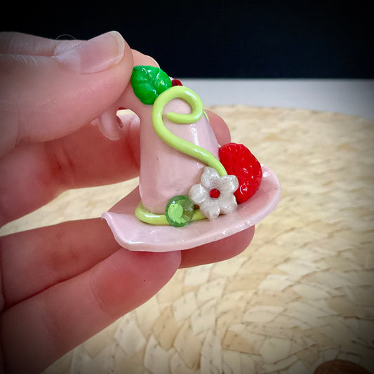 Strawberry Witch Hat Sculpture