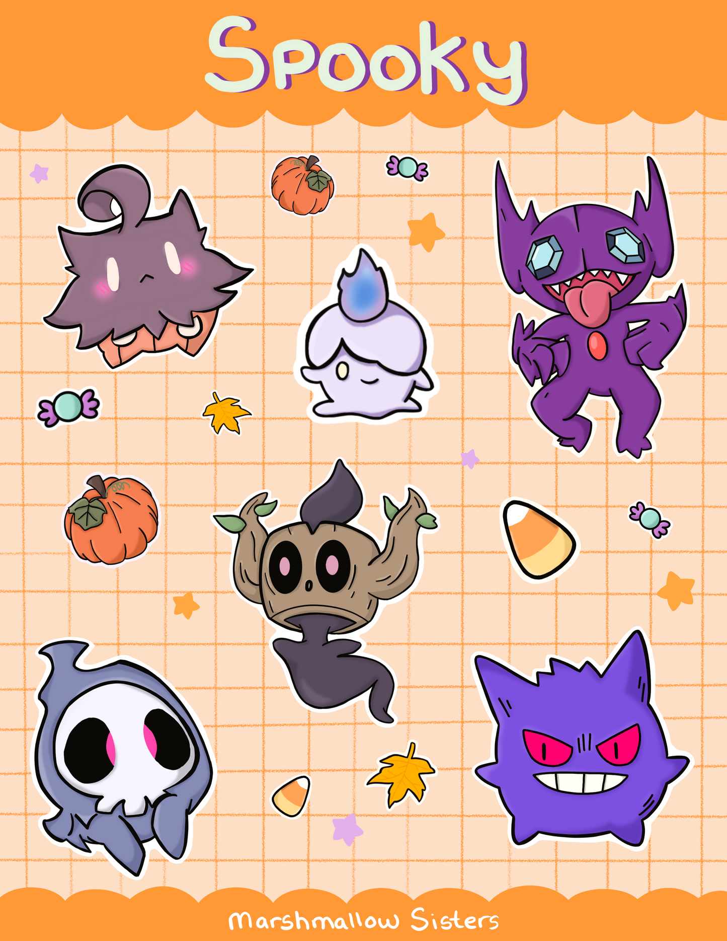Spooky Poke Sticker Sheet