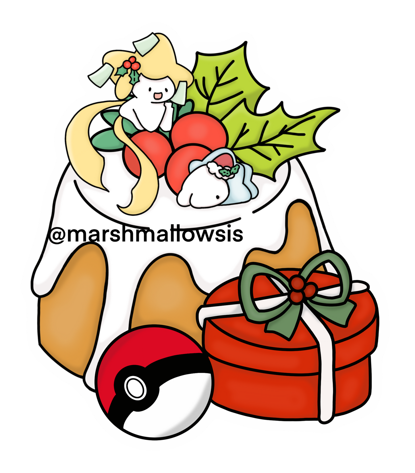 Holiday Poke Pudding Sticker