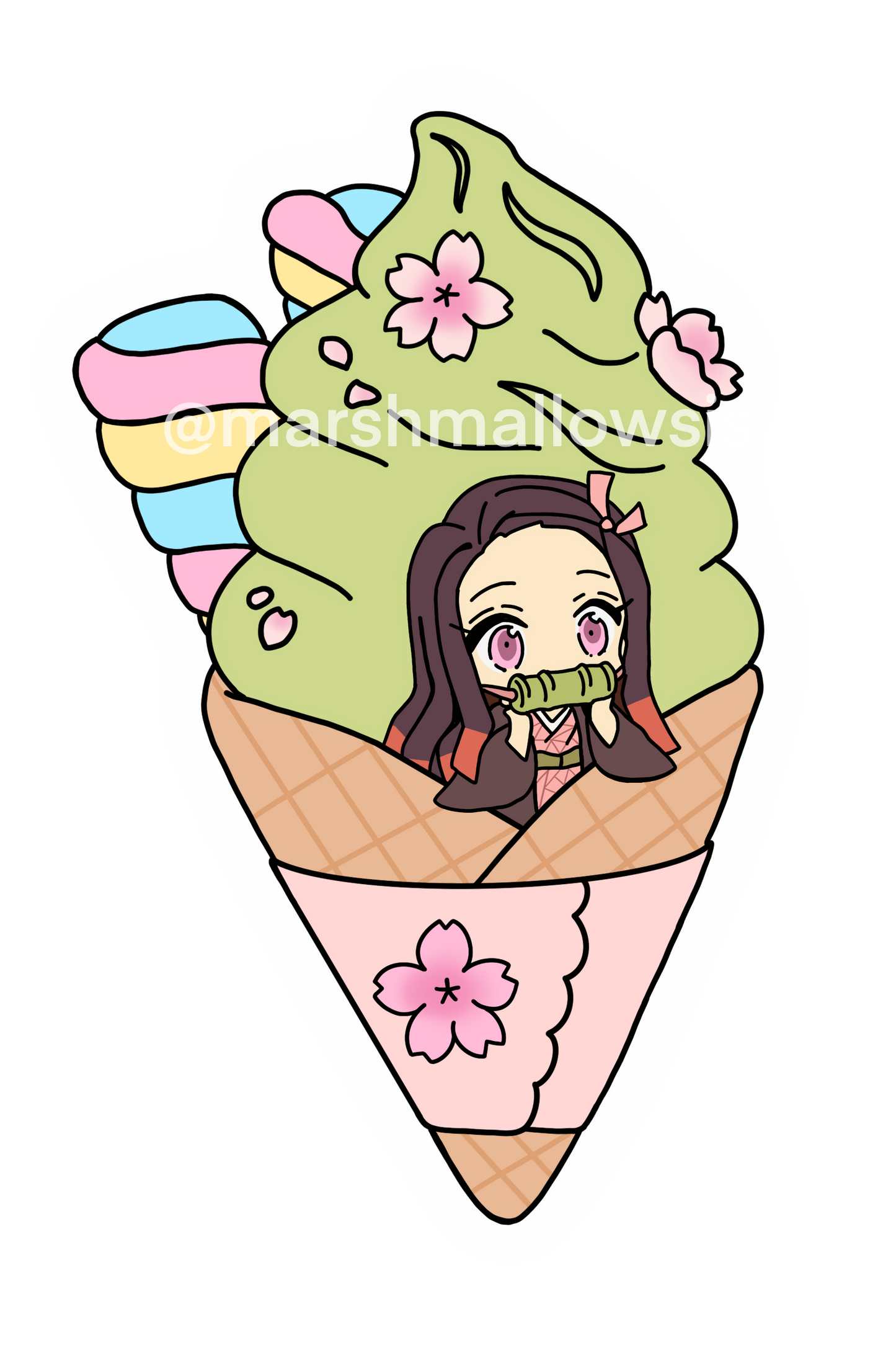Nezuko Ice Cream Sticker