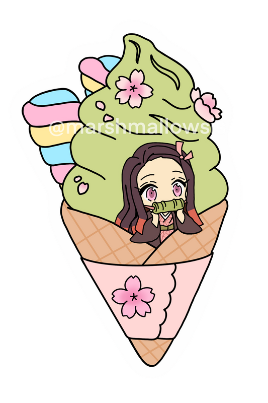 Nezuko Ice Cream Sticker