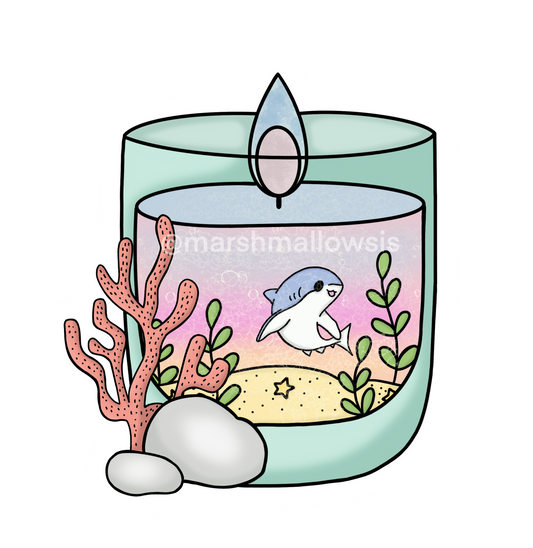 Shark Candle Sticker