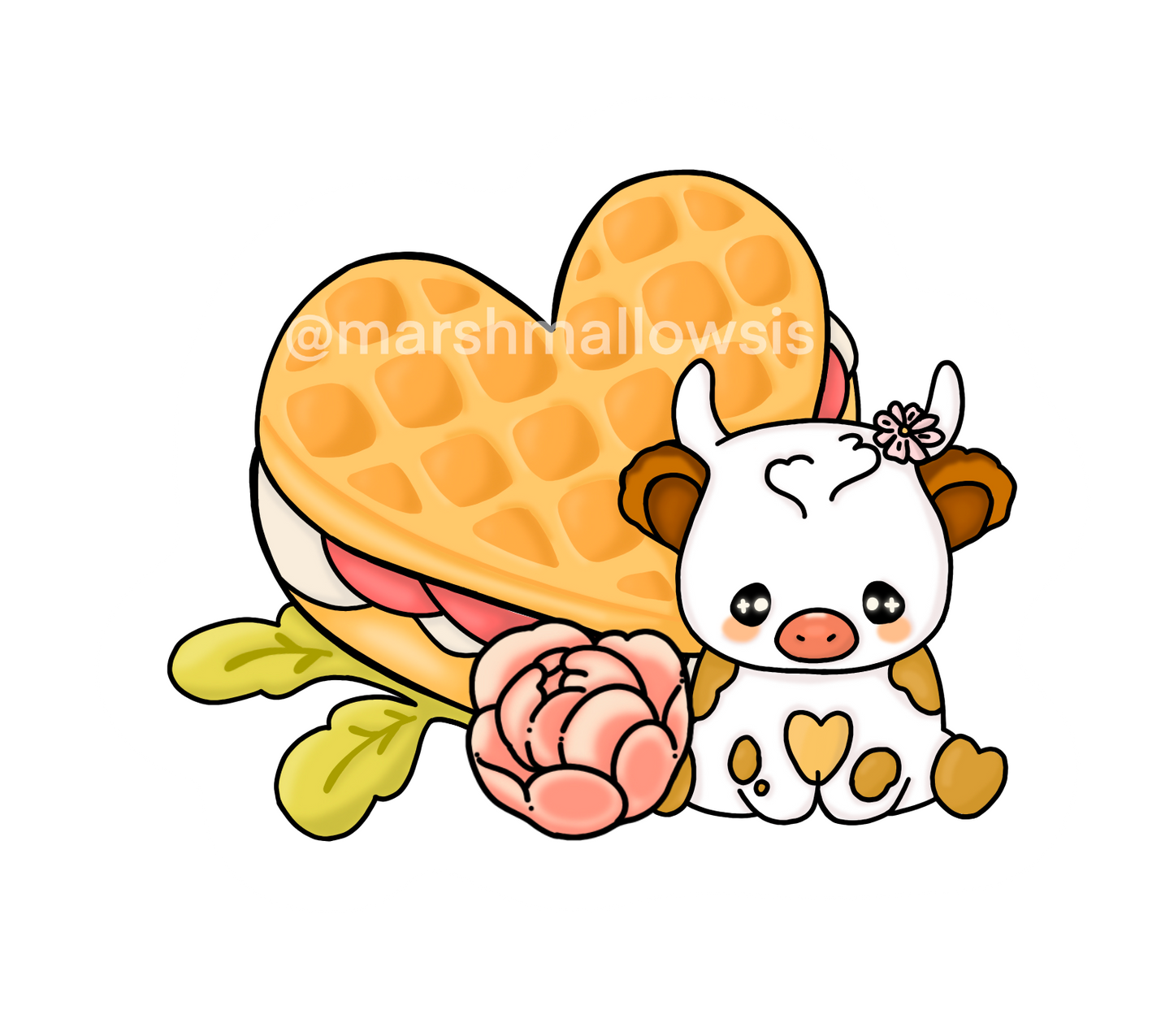 Cow Waffle Sticker