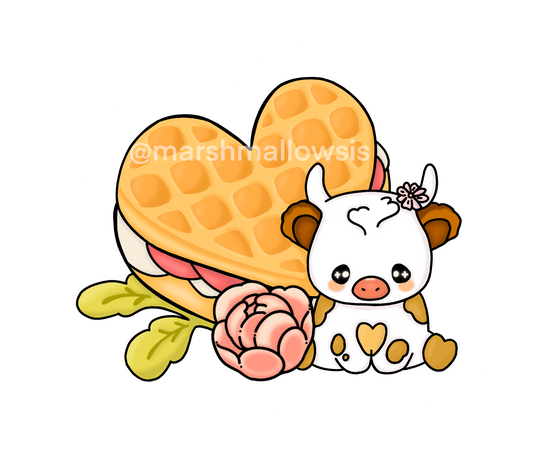Cow Waffle Sticker